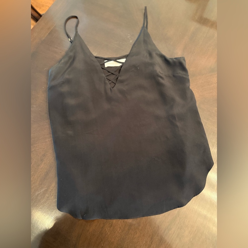Black silk tank. Size M